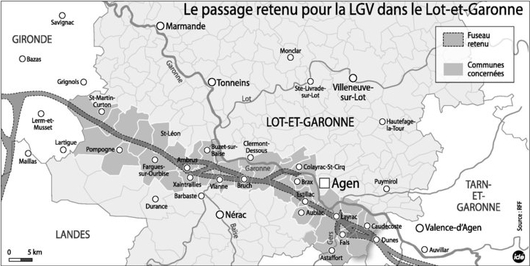 Tracé LGV Lot et Garonne